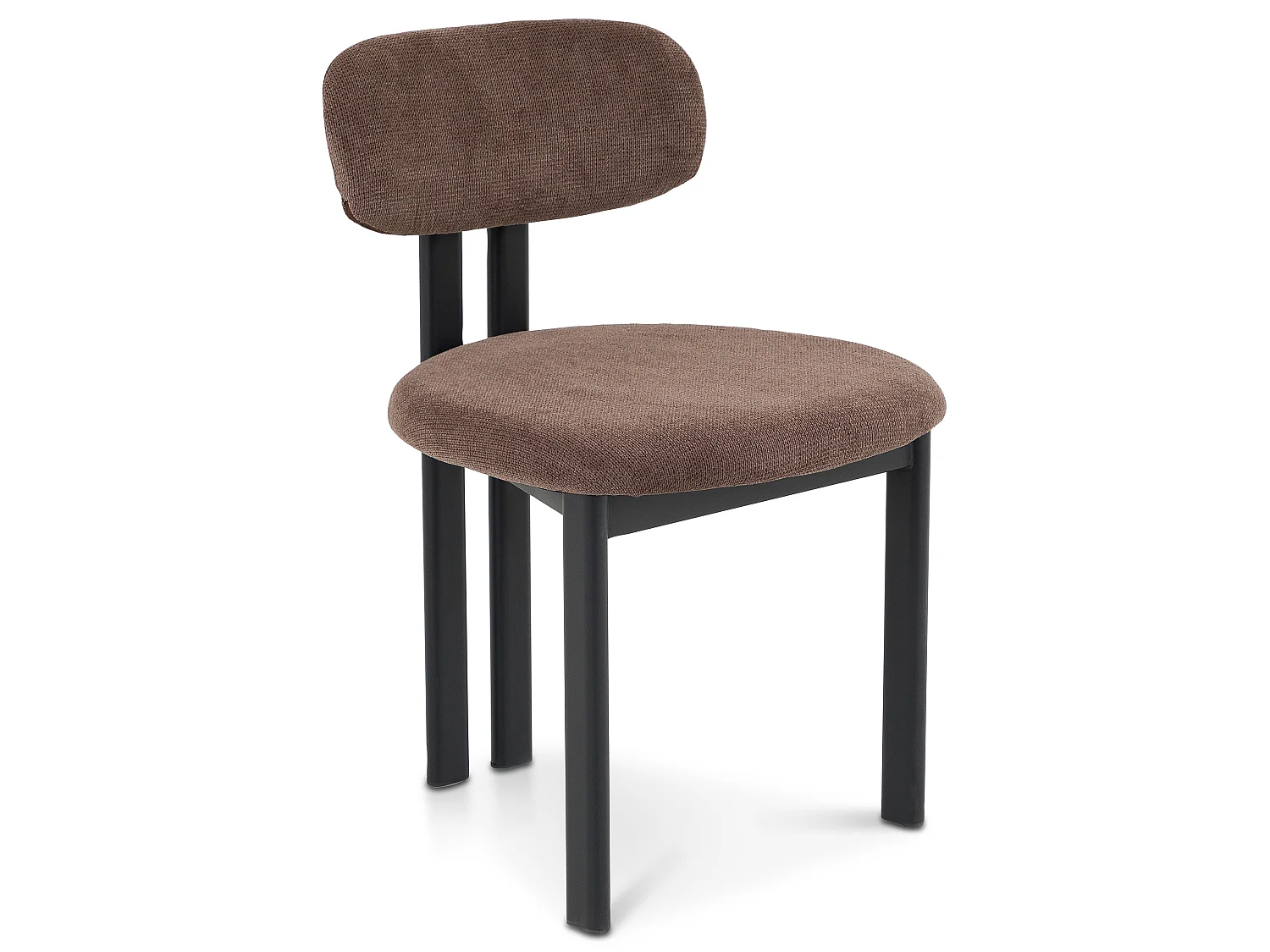 Lot de 2 Chaises FRANCA en Tissu Brun, Chaise de Salle à Manger et Cuisine au Look Moderne, Pieds en métal