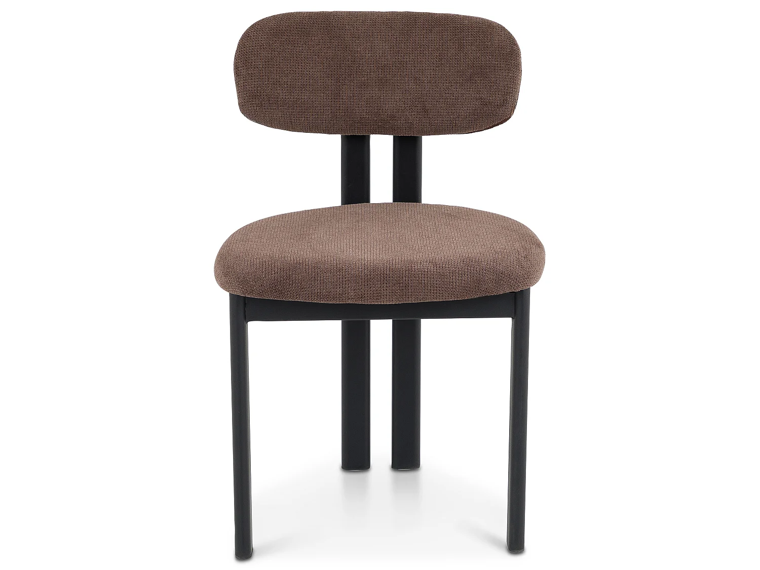 Lot de 2 Chaises FRANCA en Tissu Brun, Chaise de Salle à Manger et Cuisine au Look Moderne, Pieds en métal