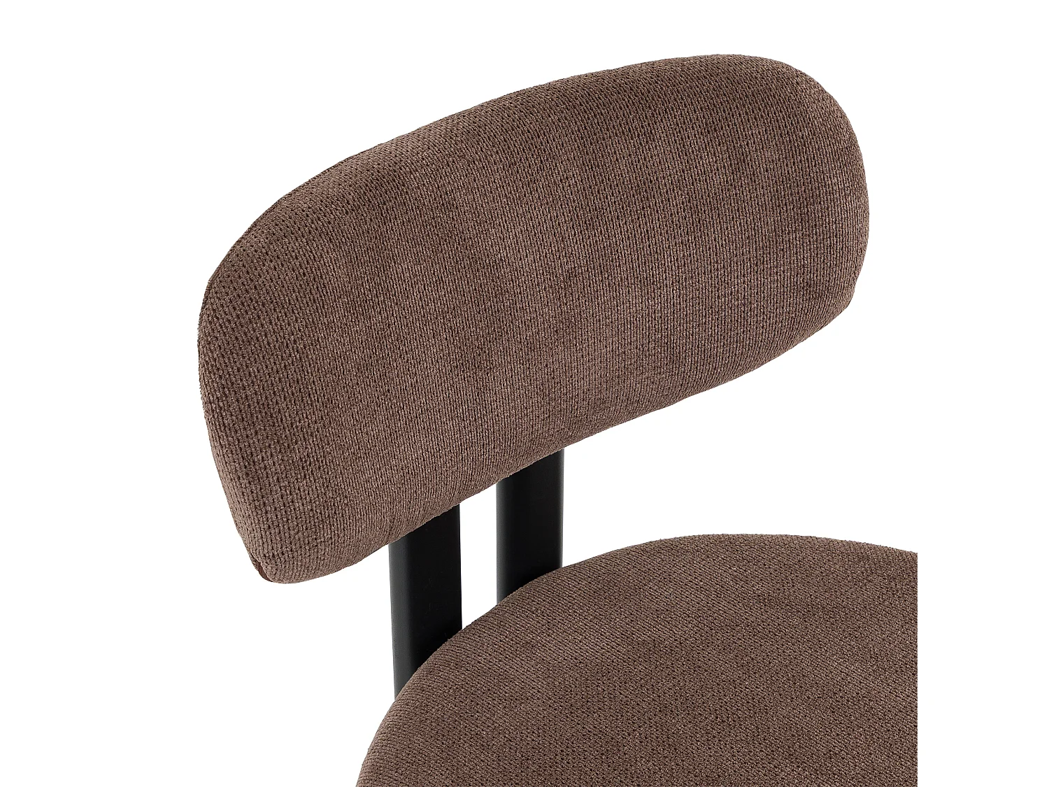 Lot de 2 Chaises FRANCA en Tissu Brun, Chaise de Salle à Manger et Cuisine au Look Moderne, Pieds en métal