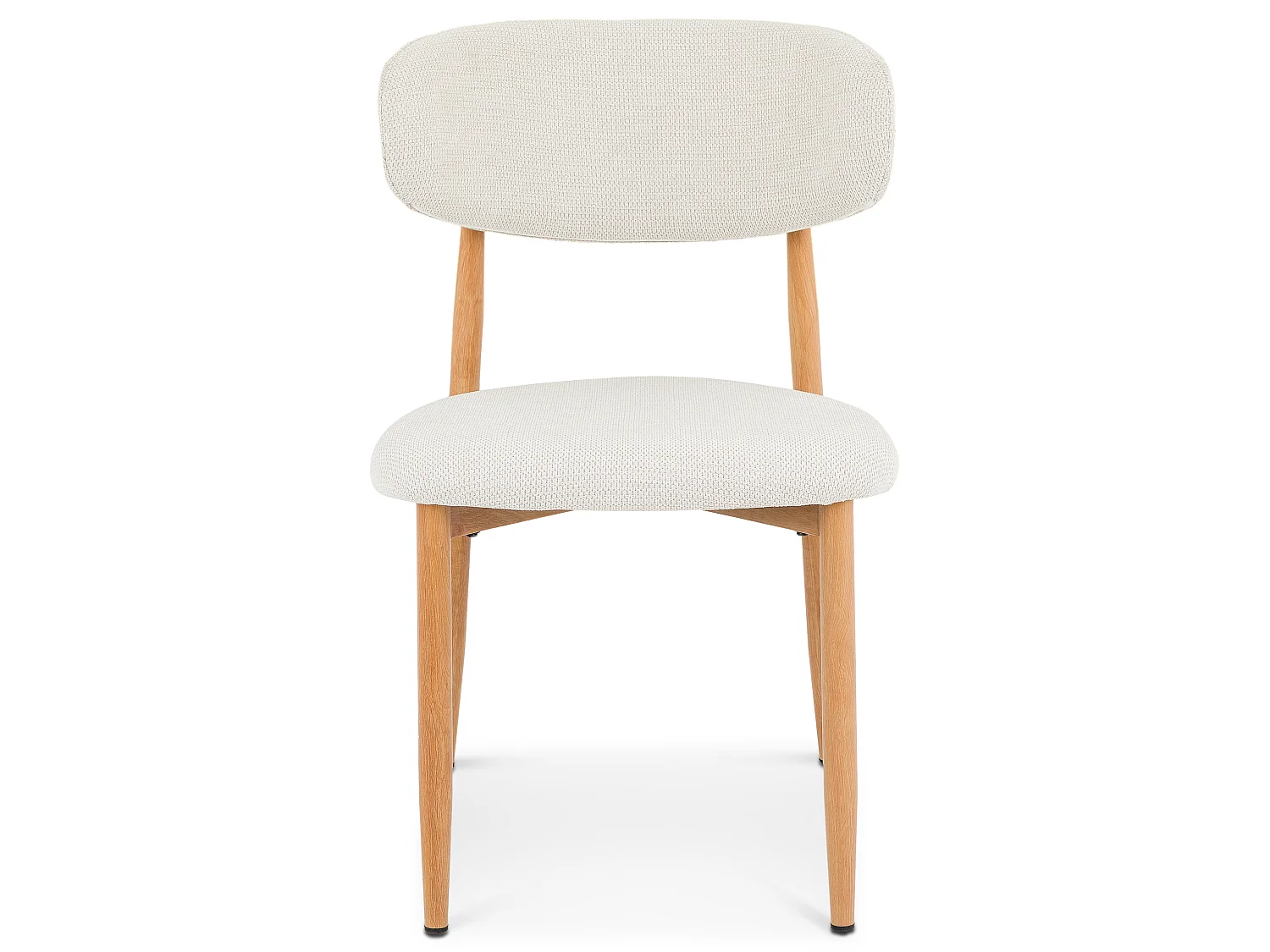 Lot de 2 Chaises ARIEL en Tissu Blanc Crème, Chaise de Salle à Manger et Cuisine au Look Moderne, Assise Rembourrée