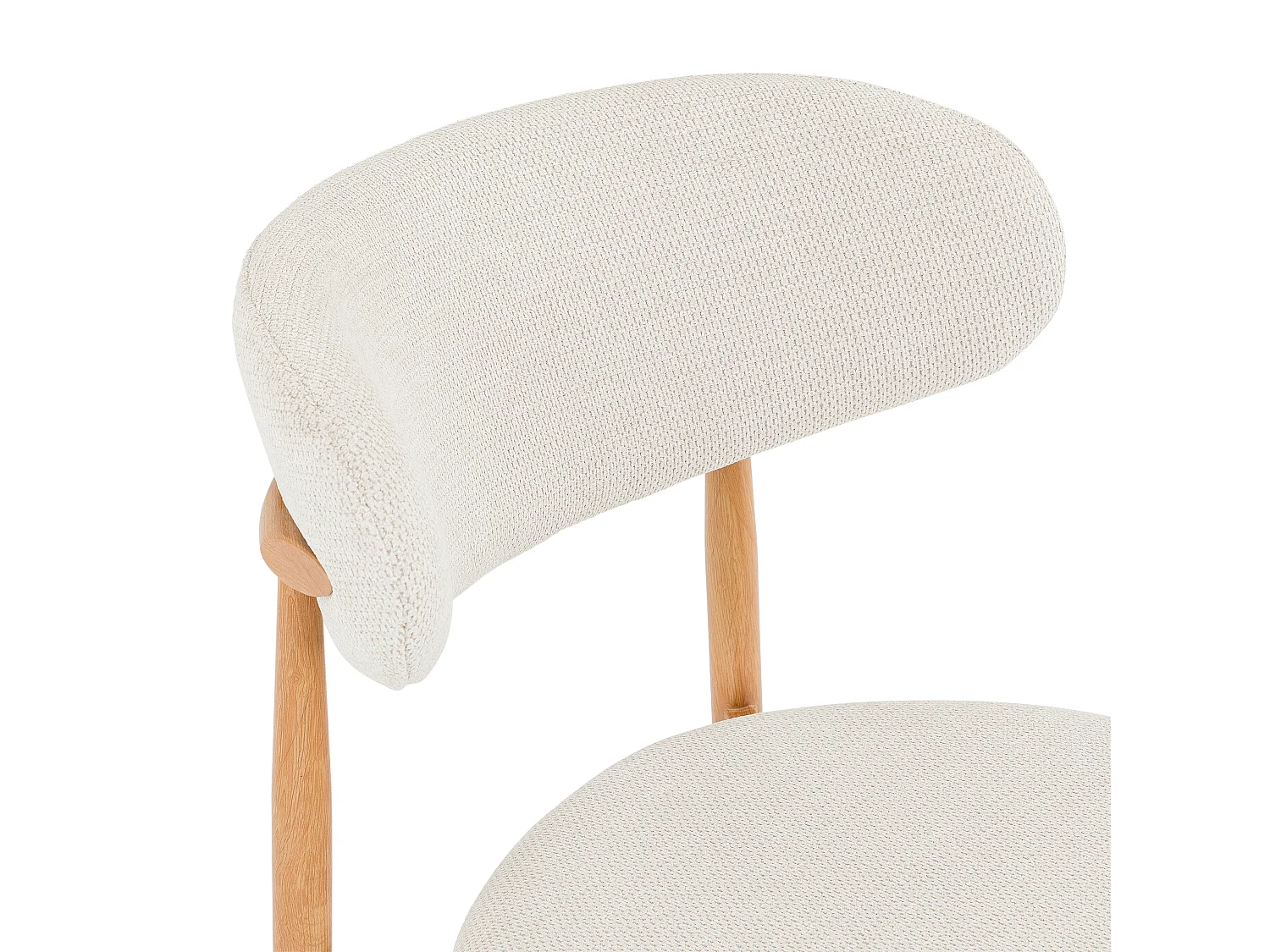 Lot de 2 Chaises ARIEL en Tissu Blanc Crème, Chaise de Salle à Manger et Cuisine au Look Moderne, Assise Rembourrée