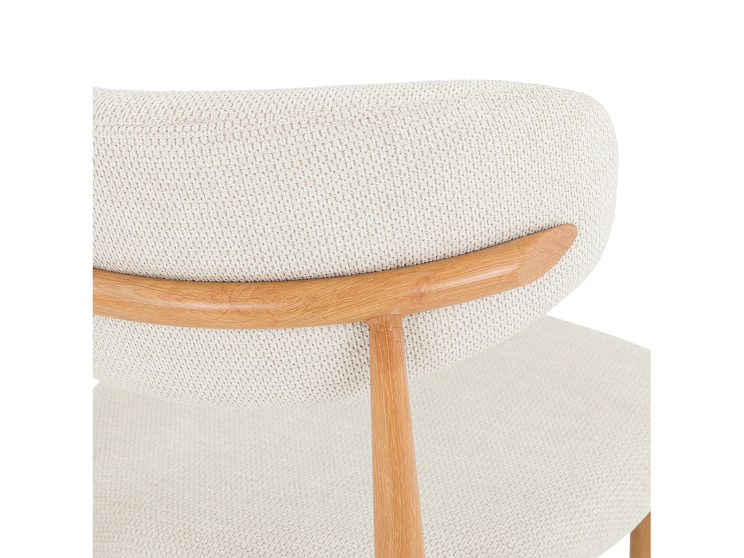 Lot de 2 Chaises ARIEL en Tissu Blanc Crème, Chaise de Salle à Manger et Cuisine au Look Moderne, Assise Rembourrée