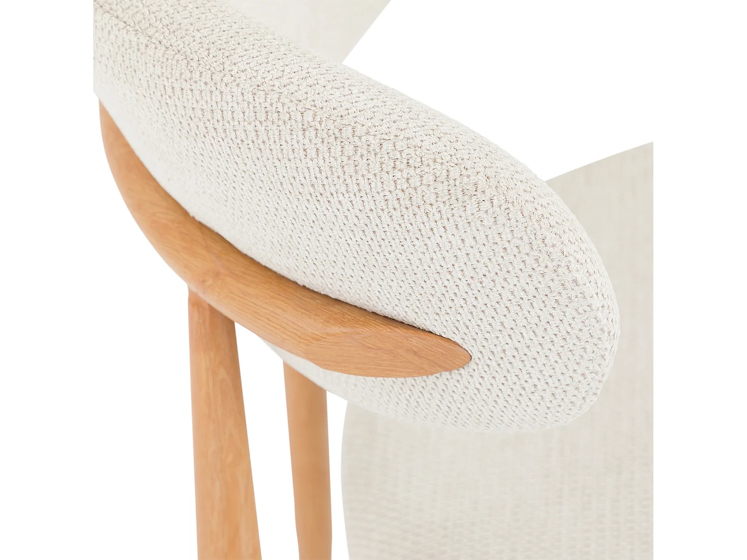 Lot de 2 Chaises ARIEL en Tissu Blanc Crème, Chaise de Salle à Manger et Cuisine au Look Moderne, Assise Rembourrée