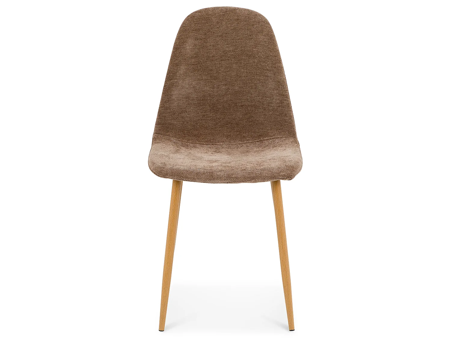 Lot de 4 chaises PUNTA de Salle à Manger, Assise en Tissu Brun Foncé, Design Scandinave pour Table à Manger