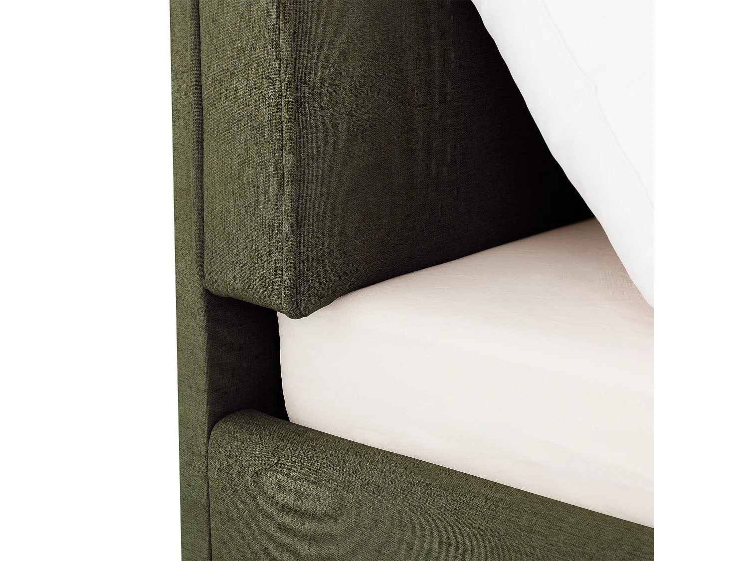 Lit Double LATINI 160x200, en Tissu Vert, Lit Queen Size 2 Personnes avec Sommier à Lattes Inclus, Tête Réglable en Hauteur