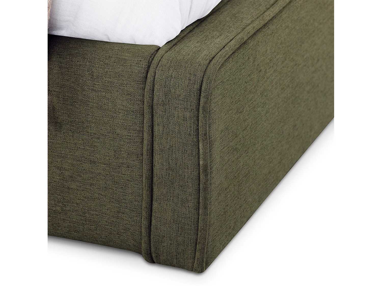Lit Double LATINI 160x200, en Tissu Vert, Lit Queen Size 2 Personnes avec Sommier à Lattes Inclus, Tête Réglable en Hauteur