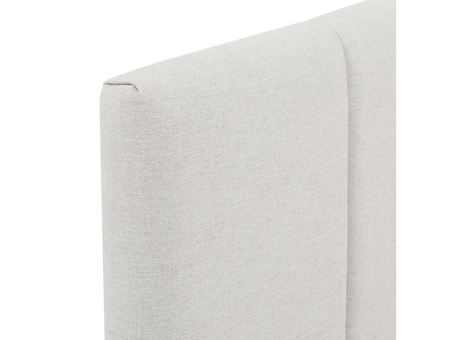 Lit Double OLBIA 140x190 cm, Rembourré en Tissu Gris Clair, Cadre de Lit Adulte, Sommier Inclus