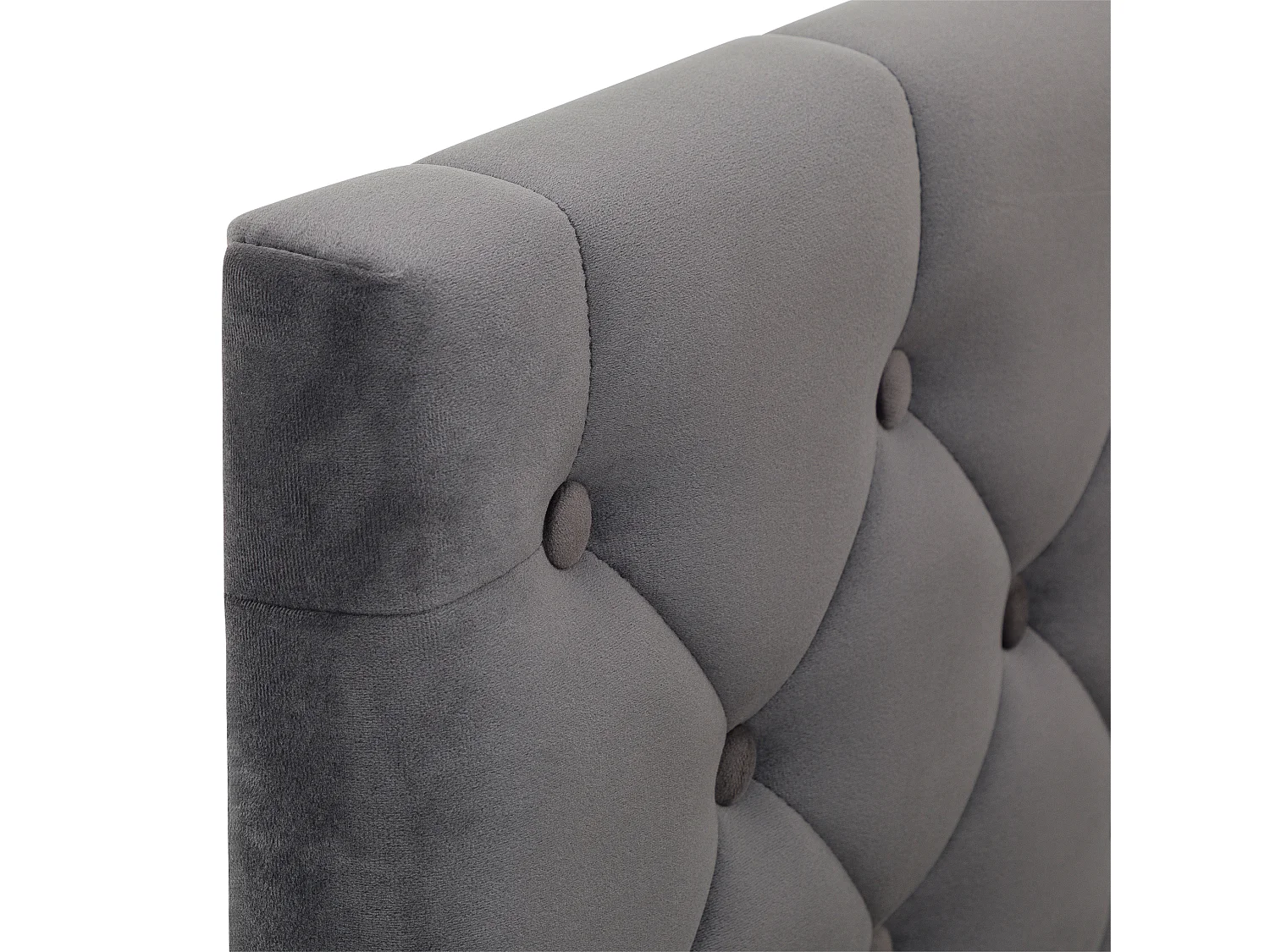 Lit Coffre NURI rembourré, Lit Double, Surface de Couchage 140x190 cm, Gris foncé, Velours Doux et Lumineux