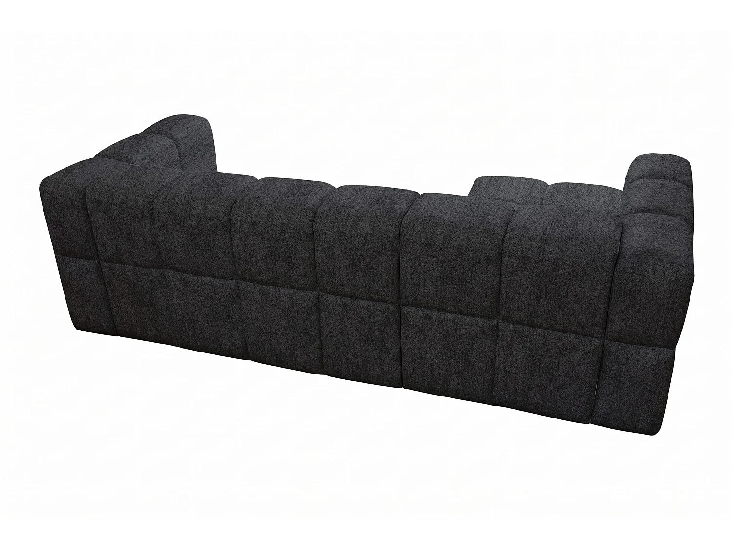 Elektrische hoekbank met relaxfunctie en elektrische slaapfunctie, bekleed met chenille en voorzien van USB LUMI