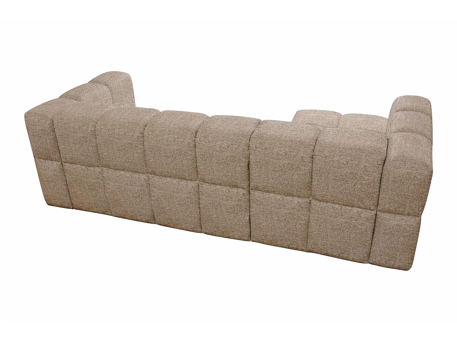 Elektrische hoekbank met relaxfunctie en elektrische slaapfunctie, bekleed met chenille en voorzien van USB LUMI