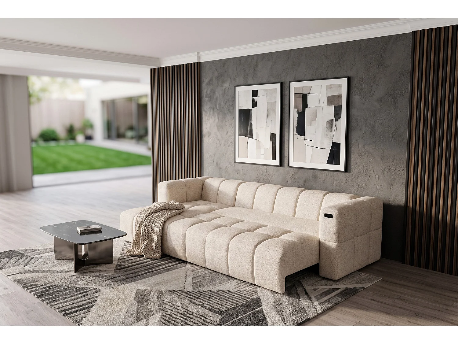 Canapé d’angle électrique relax avec fonction couchage et port USB LUMI