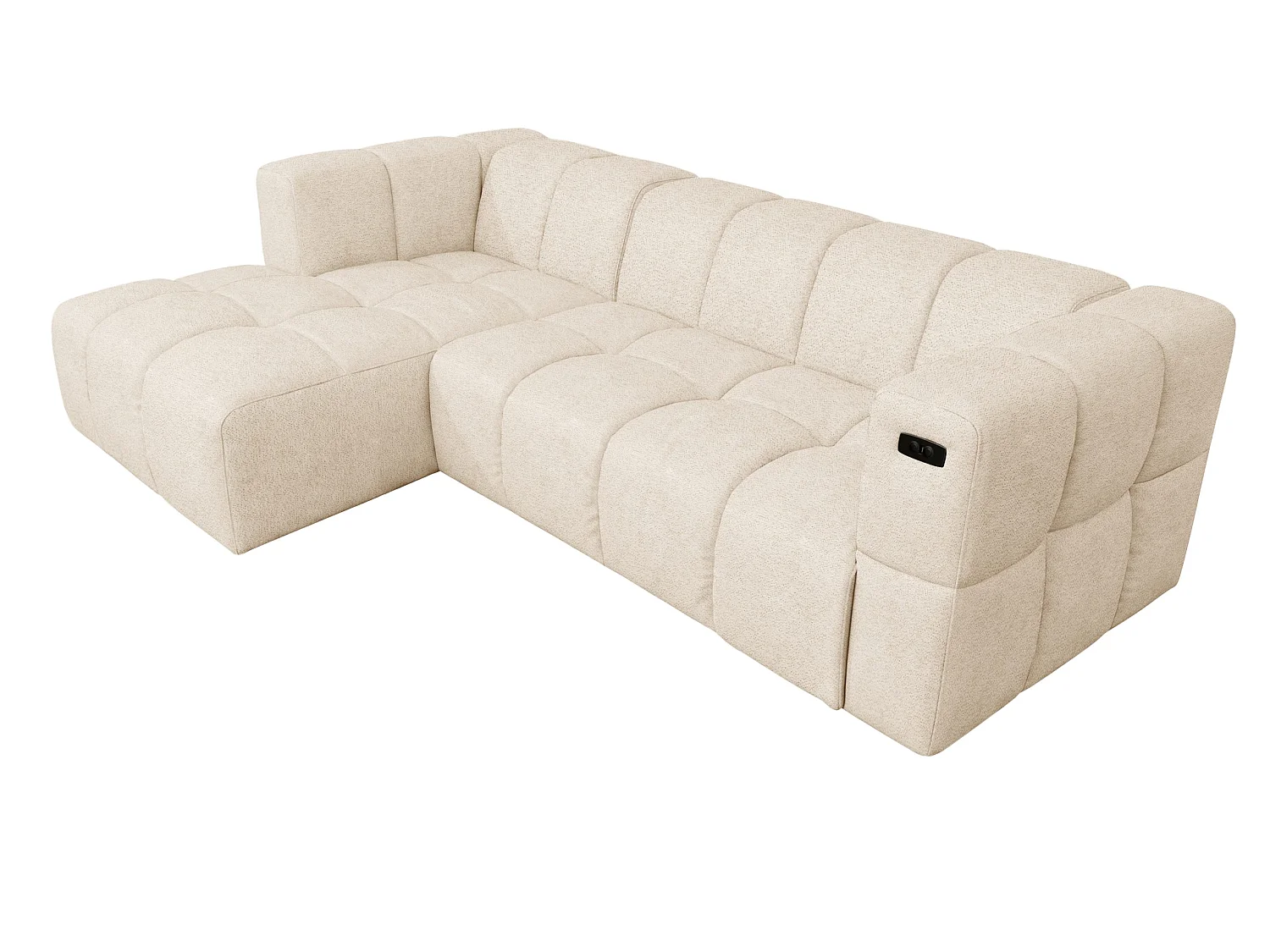 Canapé d’angle électrique relax avec fonction couchage et port USB LUMI