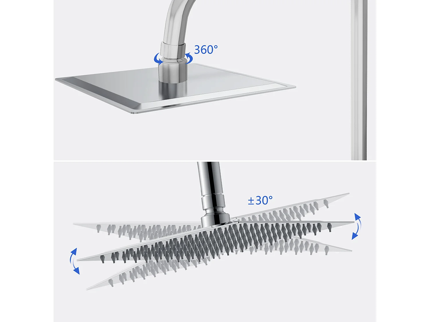 Colonne de douche thermostatique 200mm, ensemble de douche chrome AICA