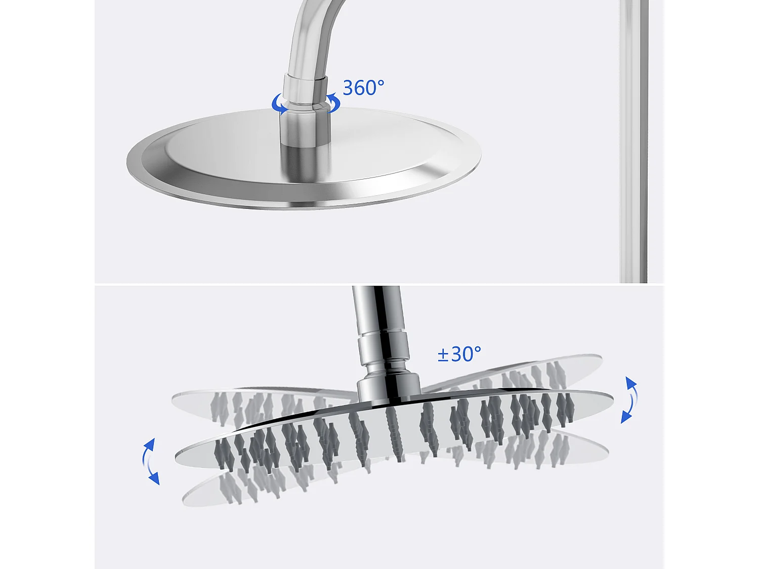 Colonne de douche thermostatique ronde 200mm, ensemble de douche chrome AICA