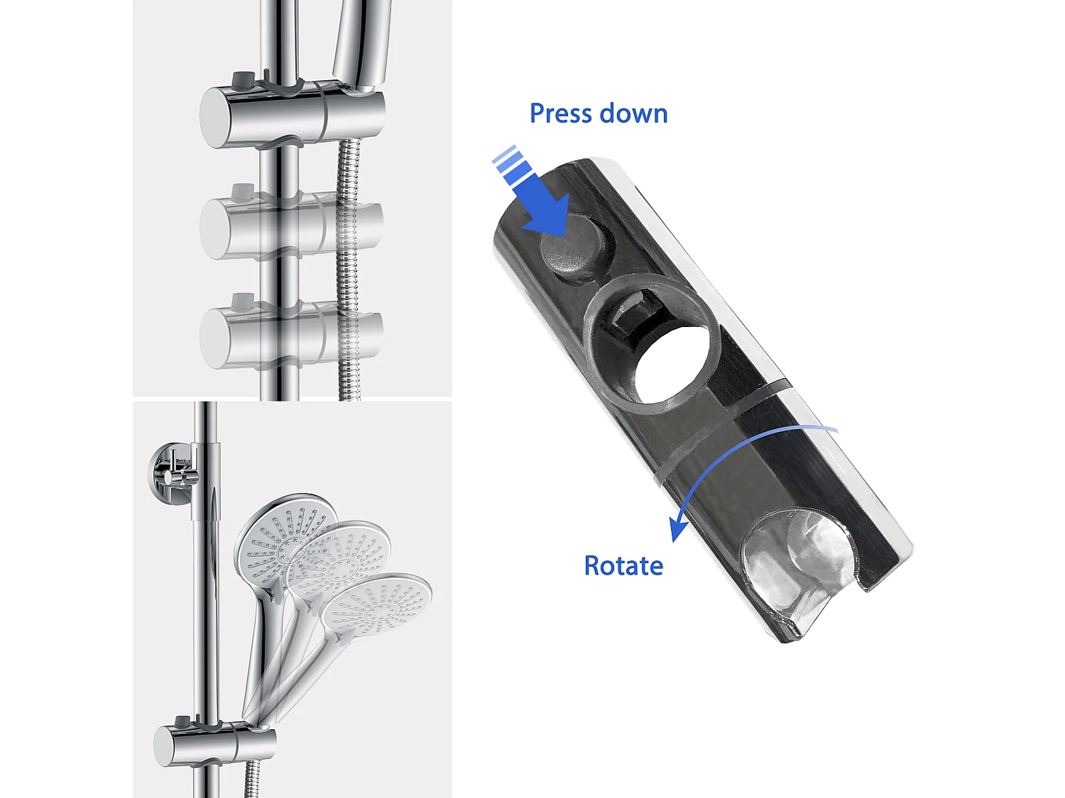 Colonne de douche thermostatique ronde 200mm, ensemble de douche chrome AICA