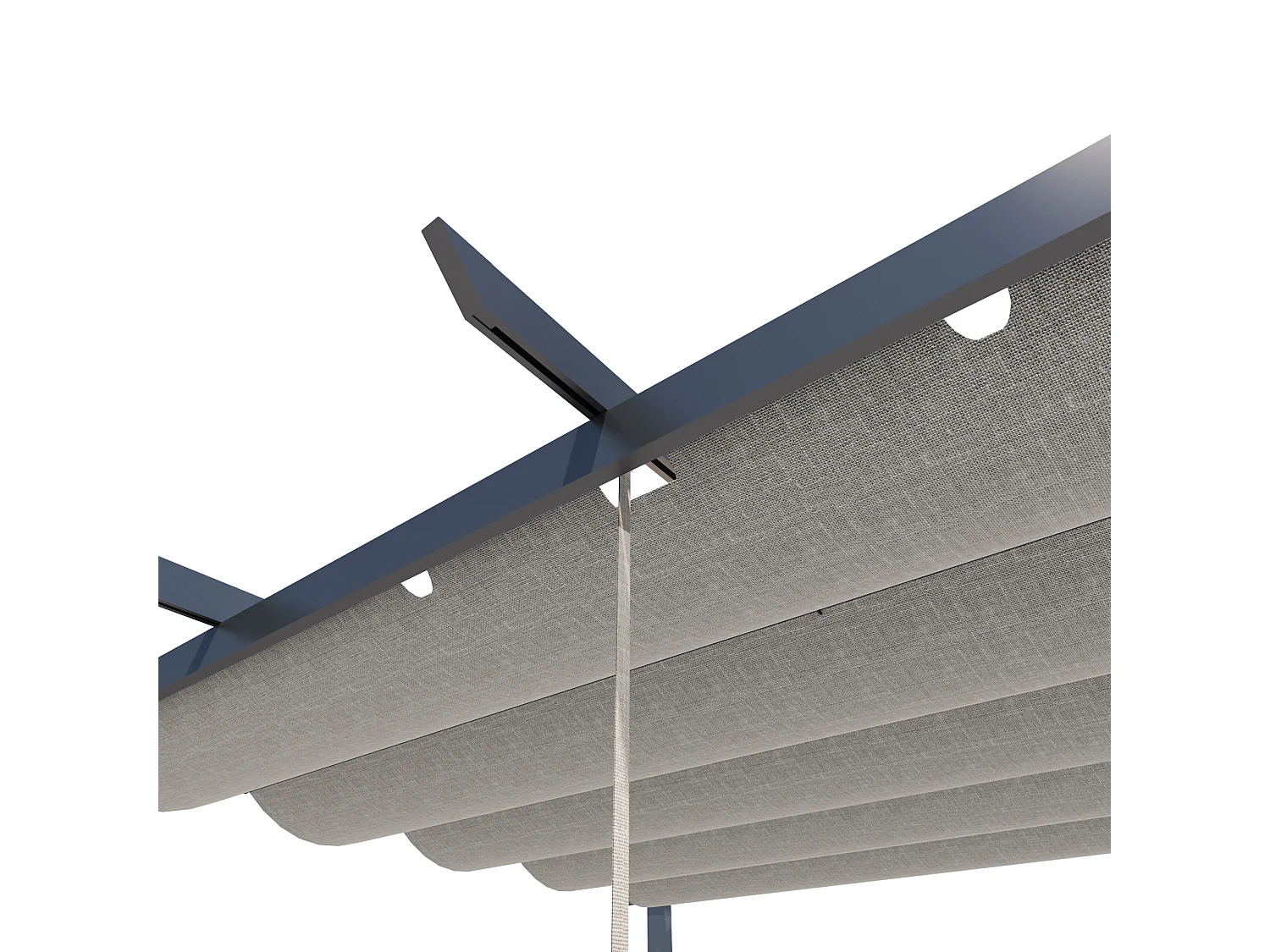 Pergola autoportée VELA en aluminium 5.81 m², gris anthracite, toit rétractable, 4x3m, pour les jardin et les cours