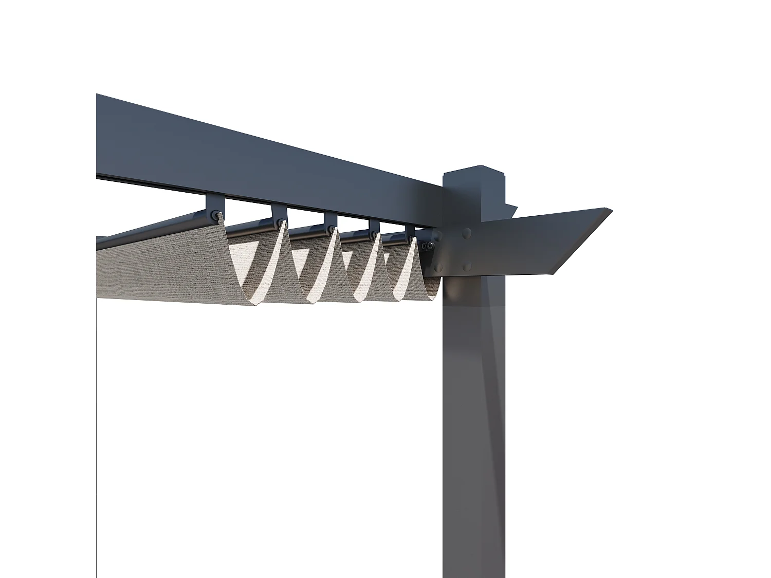 Pergola autoportée VELA en aluminium 5.81 m², gris anthracite, toit rétractable, 4x3m, pour les jardin et les cours