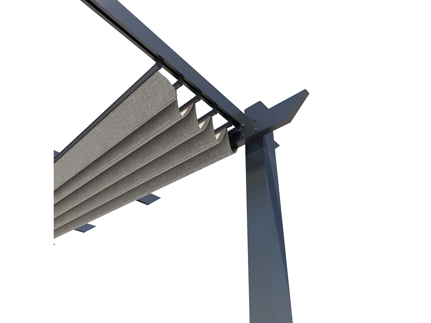 Pergola autoportée VELA en aluminium 5.81 m², gris anthracite, toit rétractable, 4x3m, pour les jardin et les cours