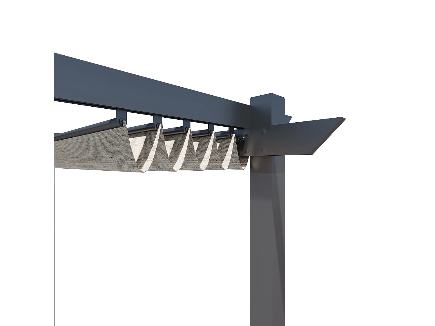Pergola autoportante 3x3m en aluminium - Toit rétractable - Gris anthracite - Tonnelle de jardin