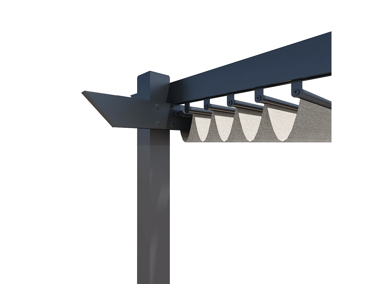 Pergola autoportante 3x3m en aluminium - Toit rétractable - Gris anthracite - Tonnelle de jardin