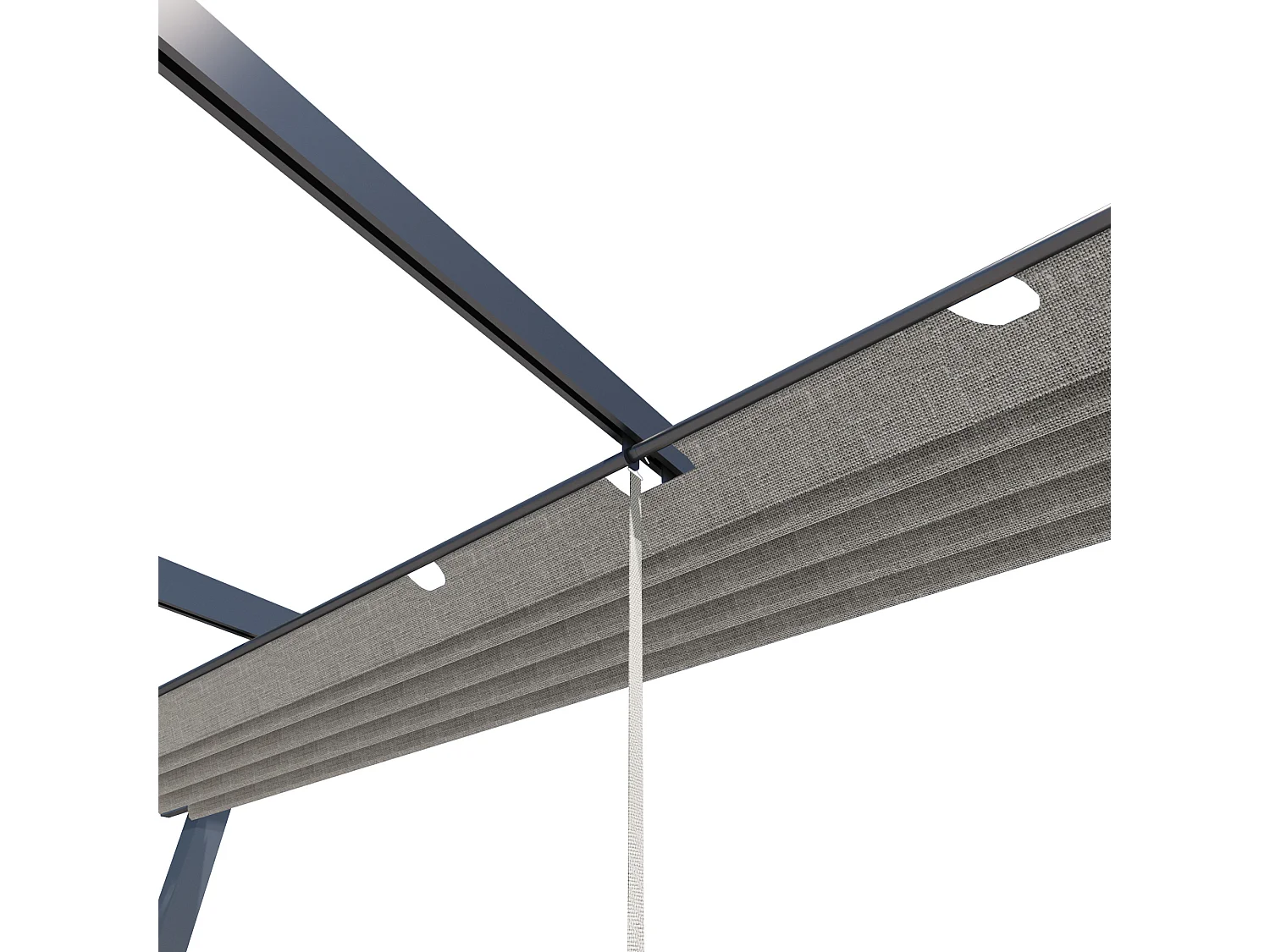 Pergola autoportée VELA en aluminium 5.81 m², gris anthracite, toit rétractable, 3x3m, pour les jardin et les cours