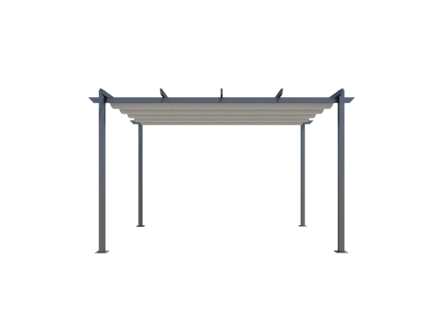 Pergola autoportante 4x3m en aluminium - Toit rétractable - Gris anthracite - Tonnelle de jardin