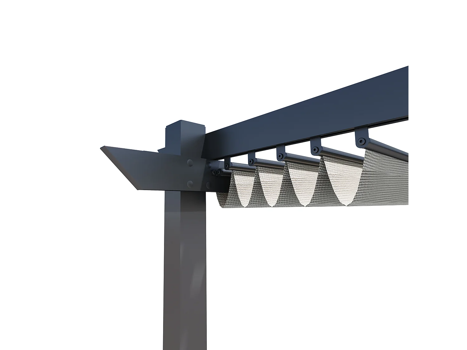 Pergola autoportante 4x3m en aluminium - Toit rétractable - Gris anthracite - Tonnelle de jardin