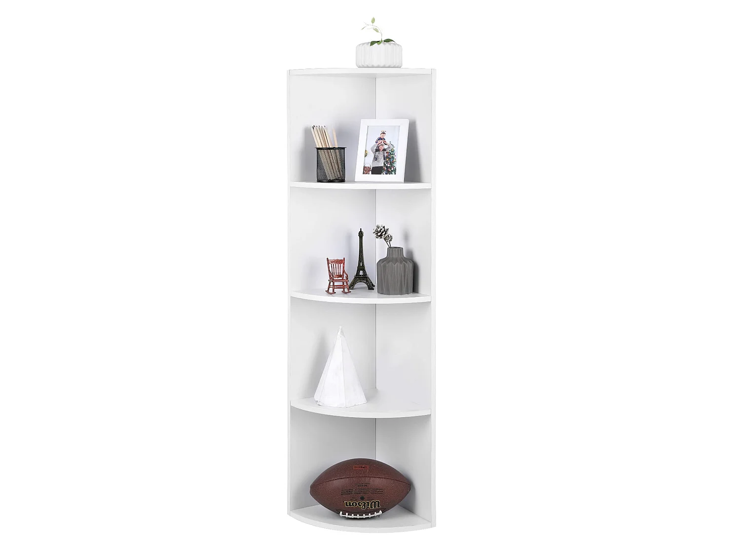 Hoekboekenkast stabiel melamine spaanplaat wit 30x30x129,5 cm