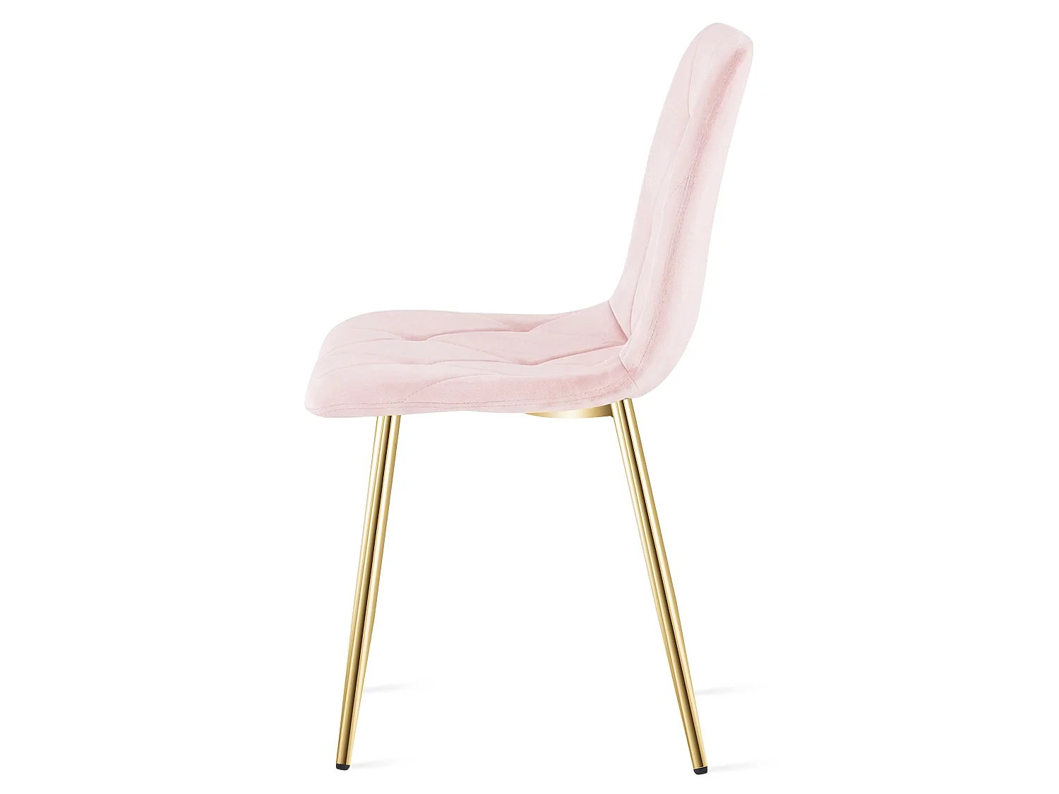 Chaise de salle à manger et cuisine LIBRA en velours rose clair, pieds dorés 86,5 cm