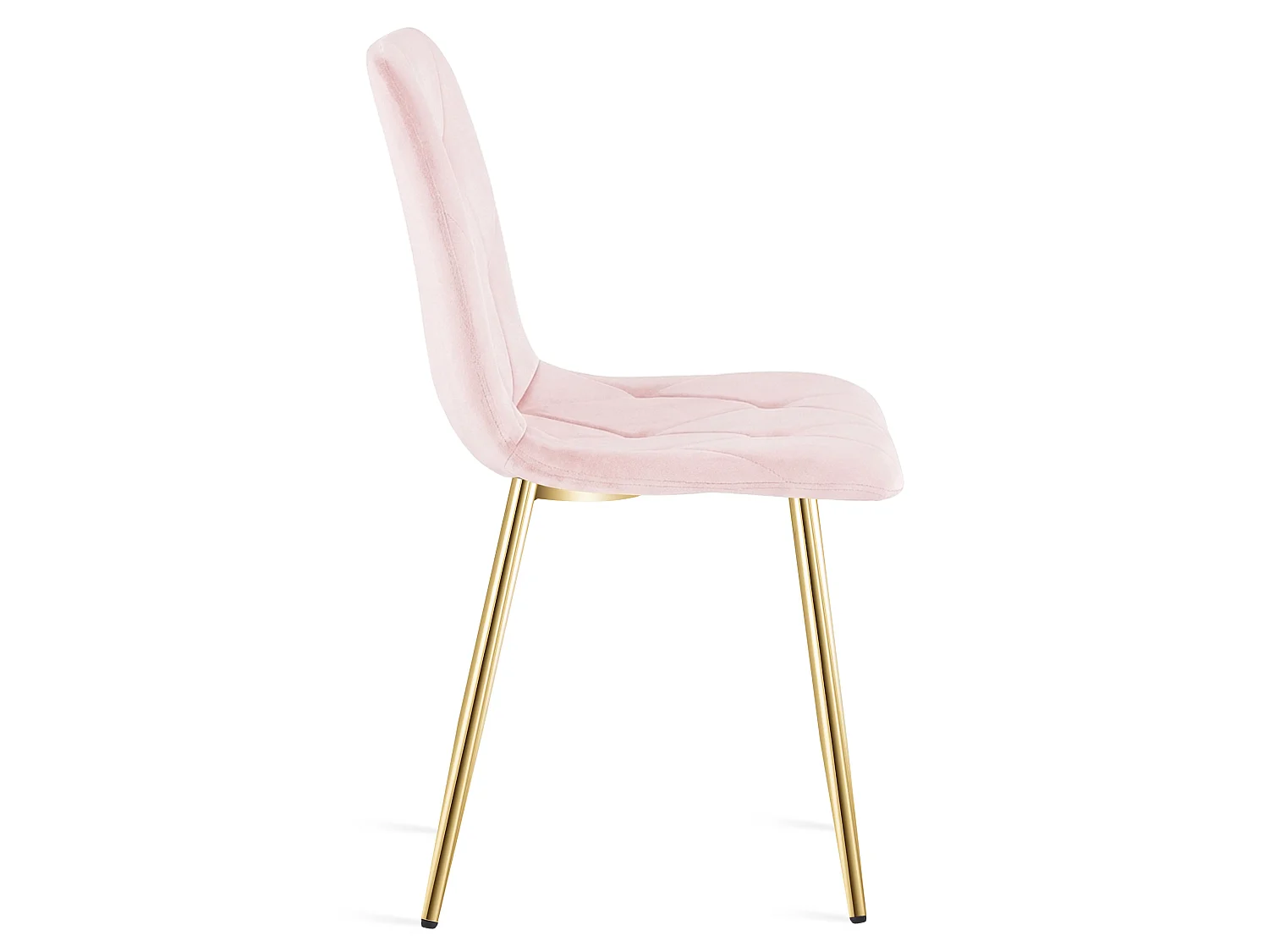 Chaise de salle à manger et cuisine LIBRA en velours rose clair, pieds dorés 86,5 cm