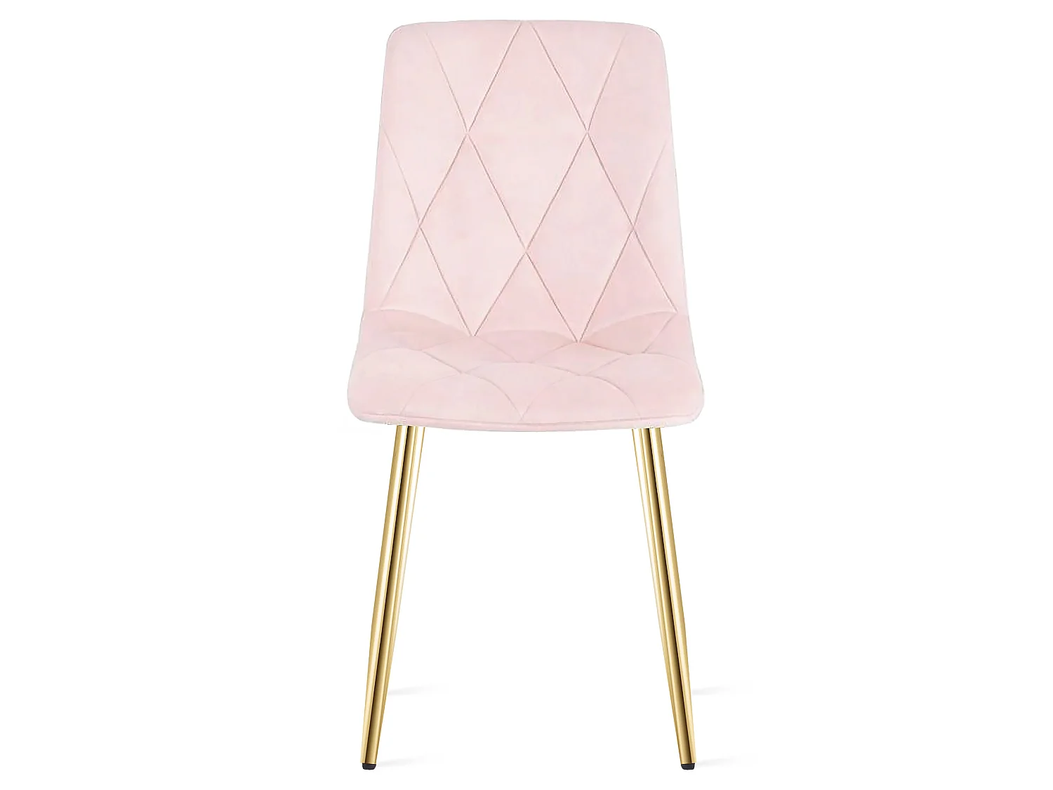 Chaise de salle à manger et cuisine LIBRA en velours rose clair, pieds dorés 86,5 cm