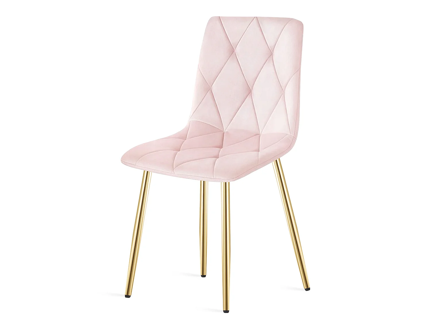 Chaise de salle à manger et cuisine LIBRA en velours rose clair, pieds dorés 86,5 cm
