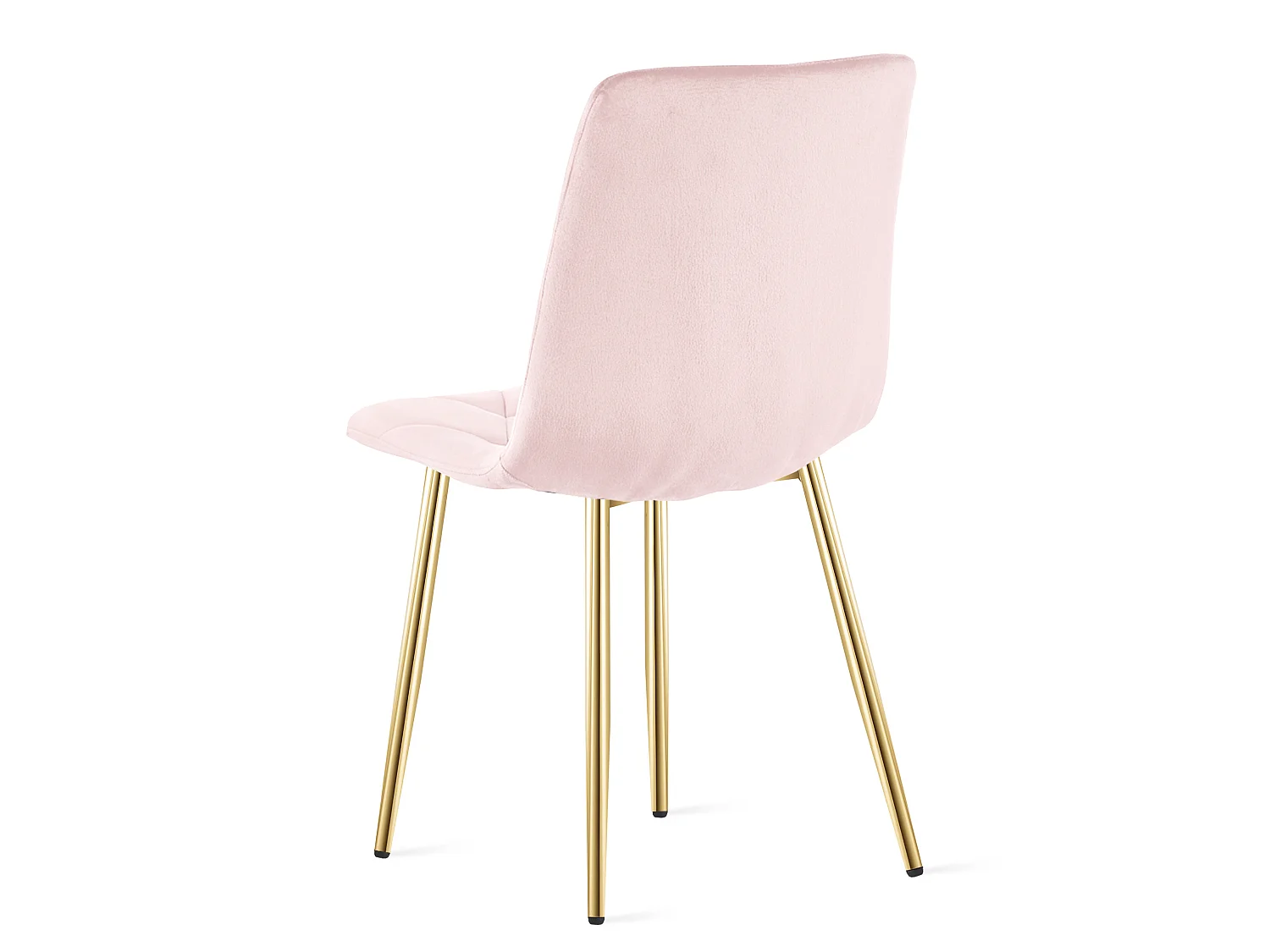 Chaise de salle à manger et cuisine LIBRA en velours rose clair, pieds dorés 86,5 cm