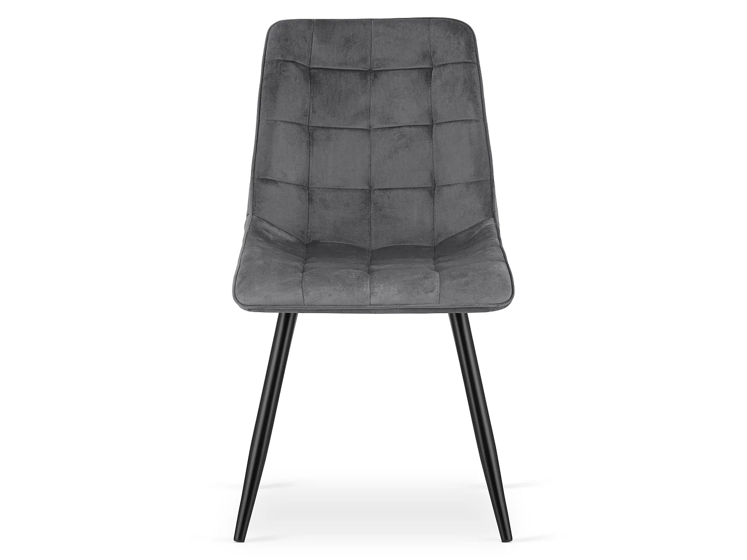 Eetkamerstoel SPLIT fluweel donkergrijs zwarte poten 88x49x60 cm