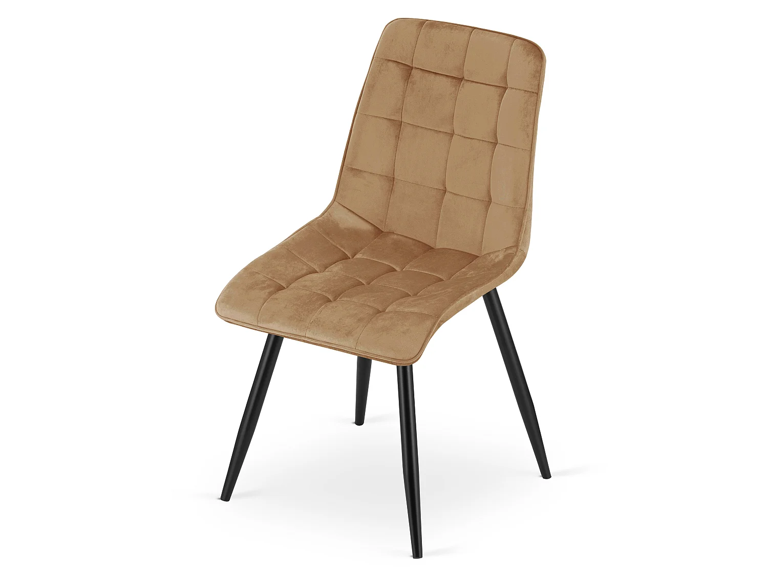 Eetkamerstoel SPLIT fluweel bruin zwarte poten 88x49x60 cm