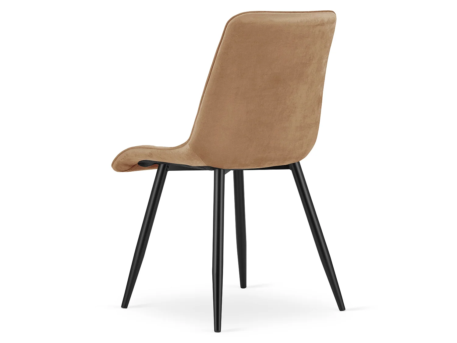 Eetkamerstoel SPLIT fluweel bruin zwarte poten 88x49x60 cm