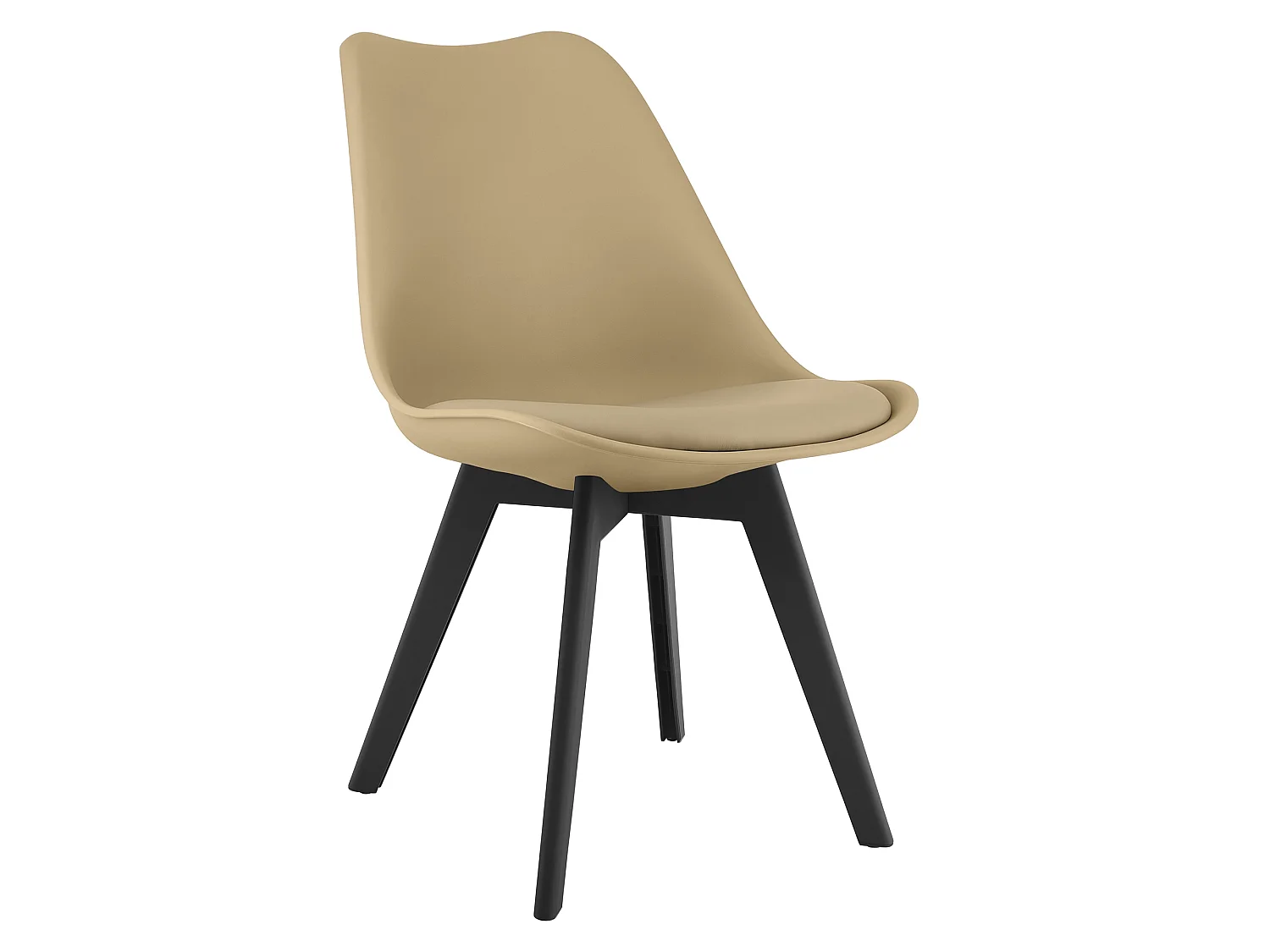 MARK eetkamerstoel ergonomisch kunstleer donkerbeige 4x 82x49 cm