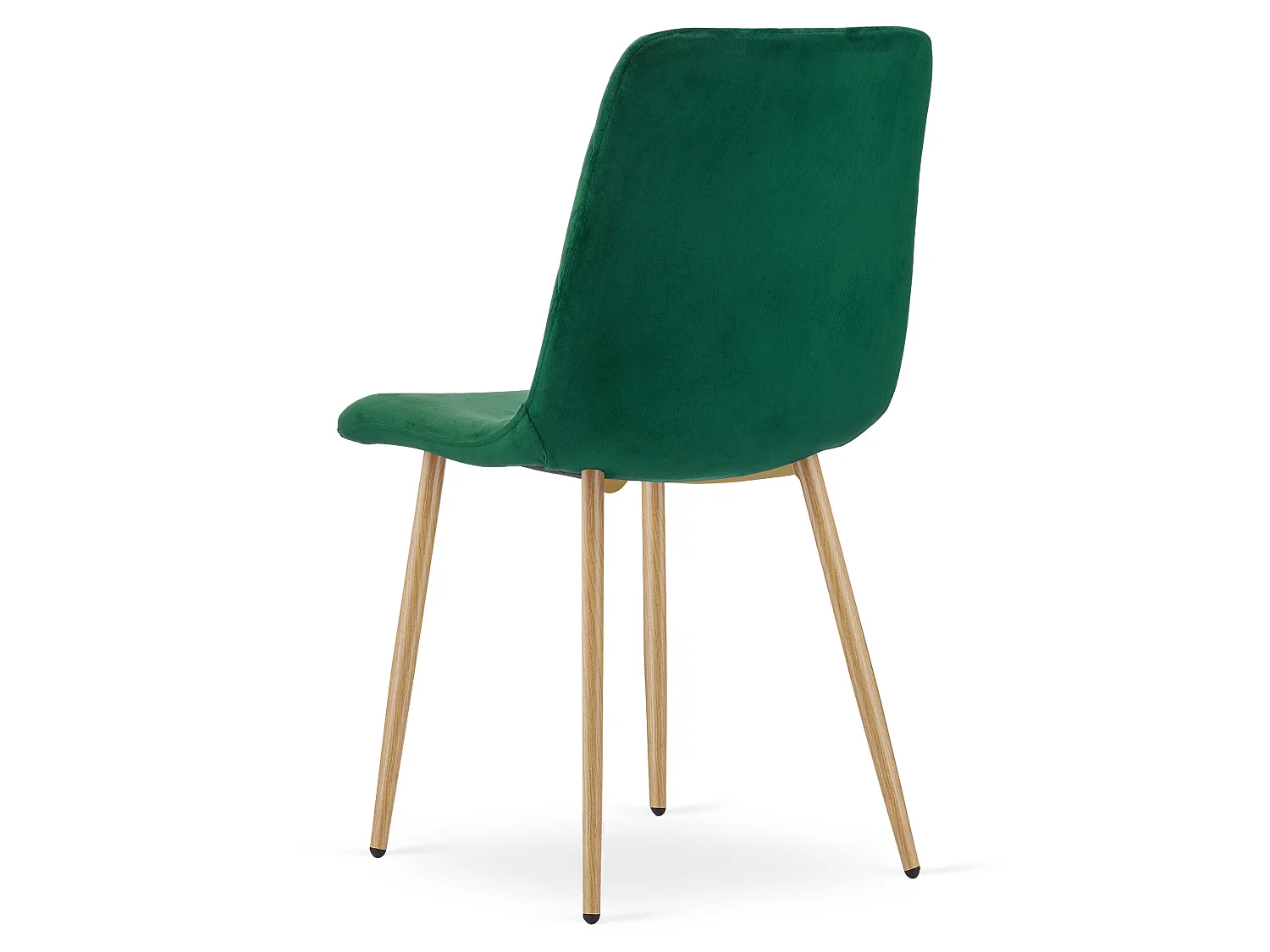 Chaise de salle à manger et cuisine en velours vert foncé, pieds effet bois, 44,5x53x87,5 cm