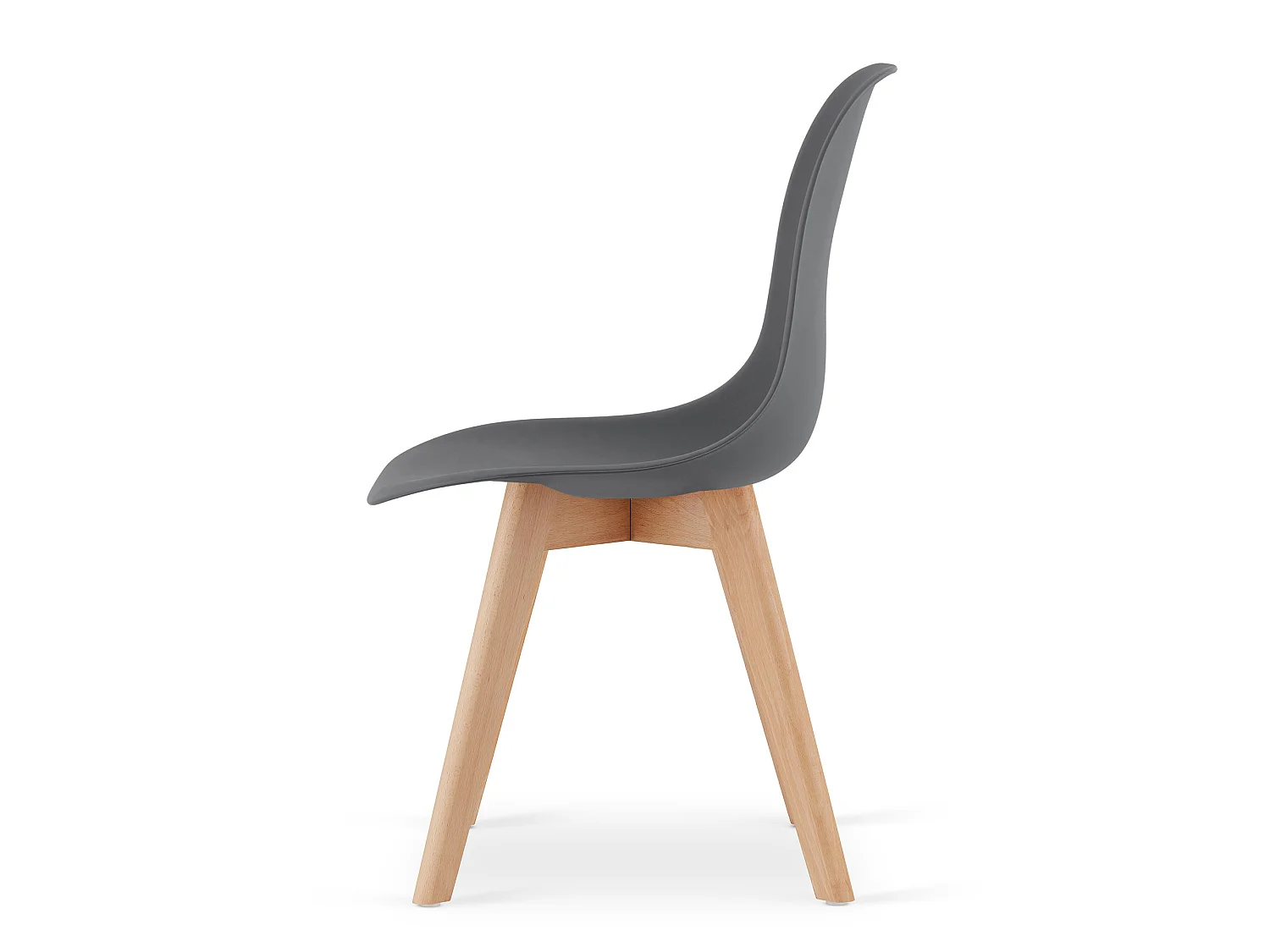 Chaise de salle à manger et cuisine KITO ergonomique polypropylène gris foncé 80x46x54,5 cm