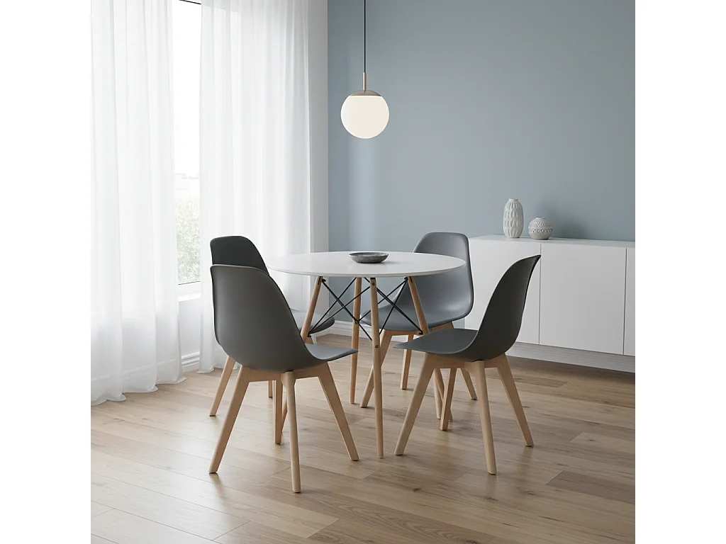 Chaise de salle à manger et cuisine KITO ergonomique polypropylène gris foncé 80x46x54,5 cm