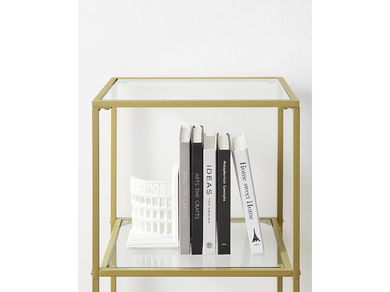 Boekenkast met 6 planken glas staal goud 30x40x177,3 cm - LGT500A01
