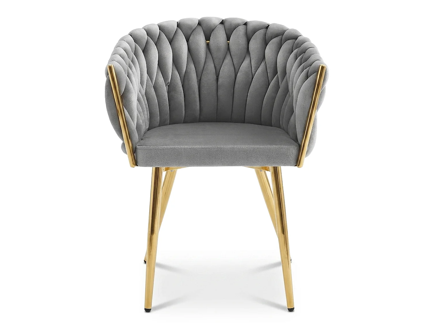 Eetkamerstoel ORION fluweel lichtgrijs gouden poten 2 st. 61x55x79 cm