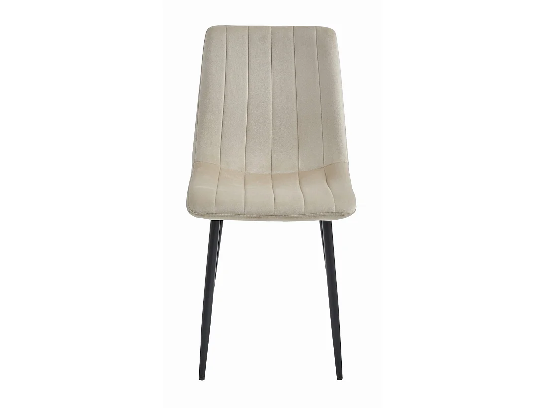 Eetkamerstoel LAVA elegant fluweel lichtbeige 90x43x51 cm