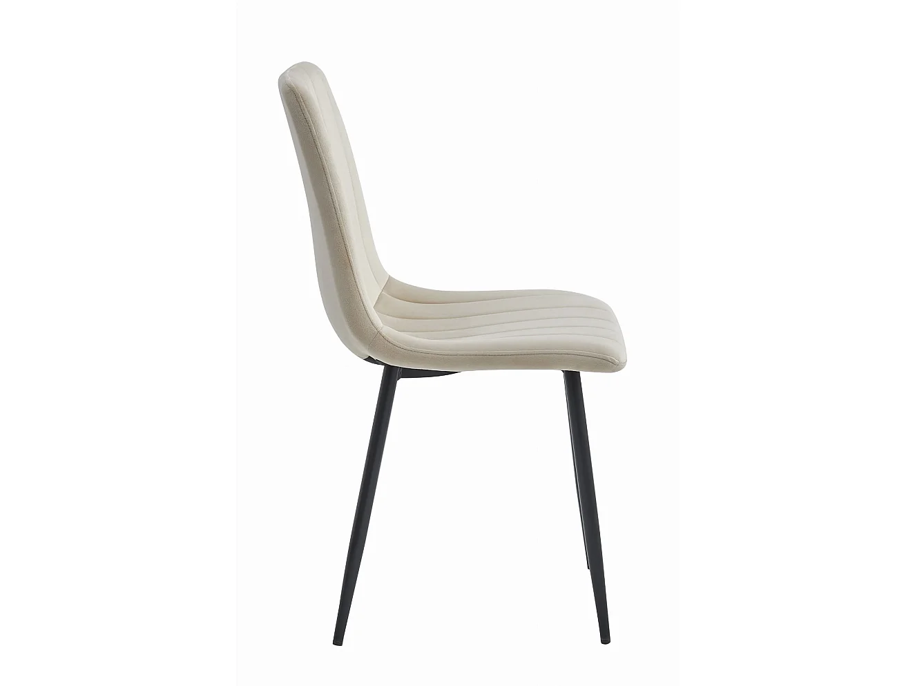 Eetkamerstoel LAVA elegant fluweel lichtbeige 90x43x51 cm