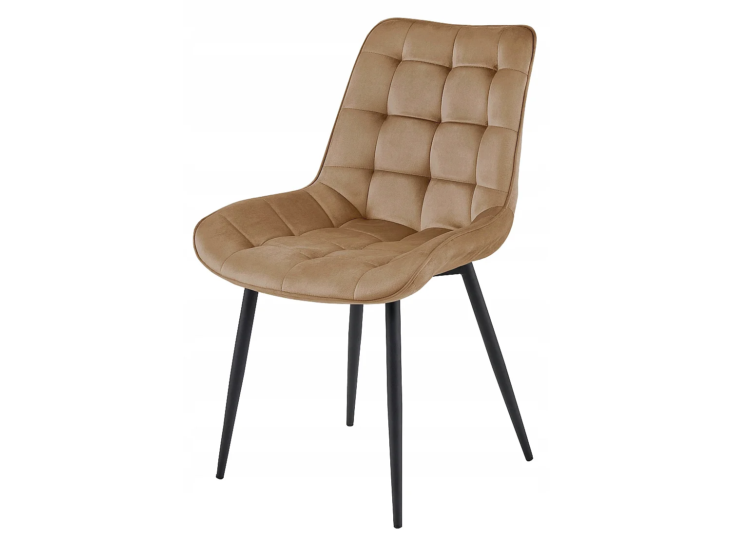 Esszimmerstuhl BERA Samt braun schwarze Beine 54x60x88 cm