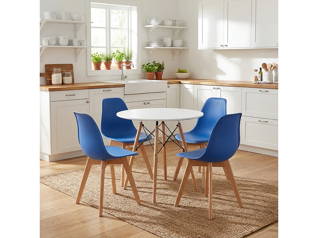 Eetkamerstoel KITO ergonomisch polypropyleen blauw 80x46x54,5 cm