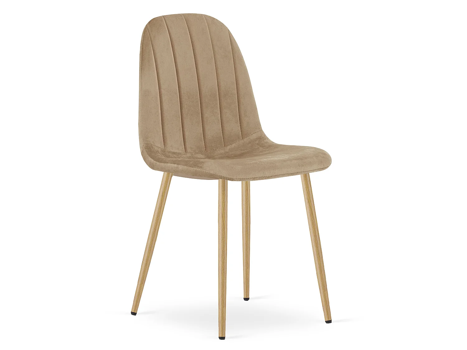 Eetkamerstoel PADVA fluweel bruin zwart 87x44,5x53 cm