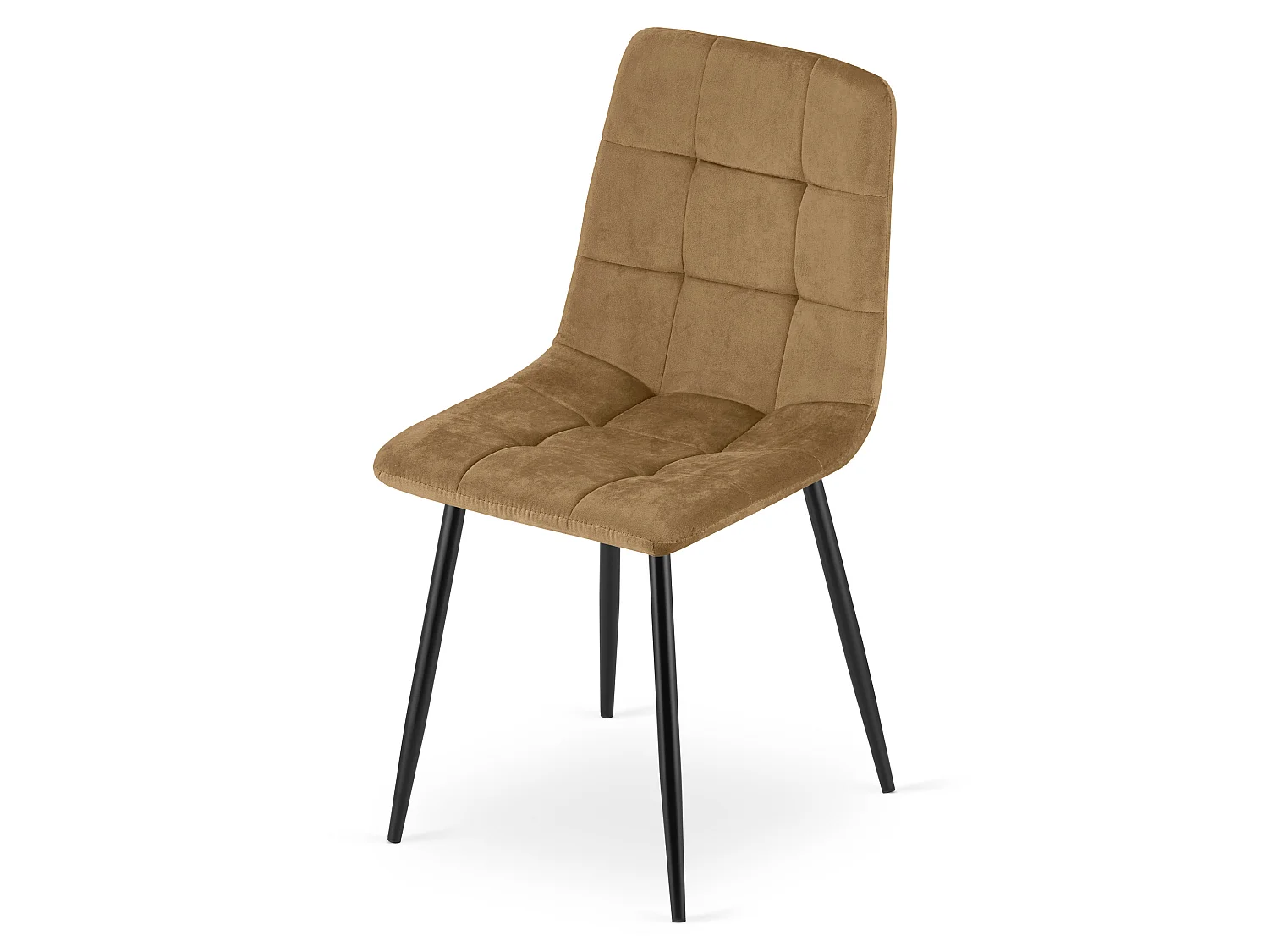 Eetkamerstoel KARA fluweel bruin zwarte poten 87x44,5x50,5 cm