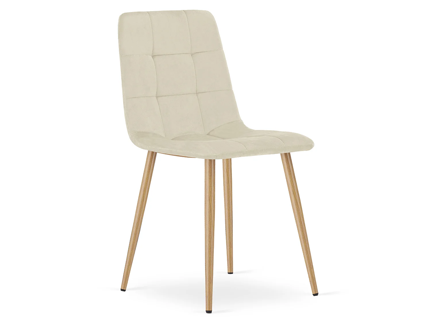 KARA Esszimmerstuhl ergonomisch Samt Metall hellbeige 87x44,5x50,5 cm