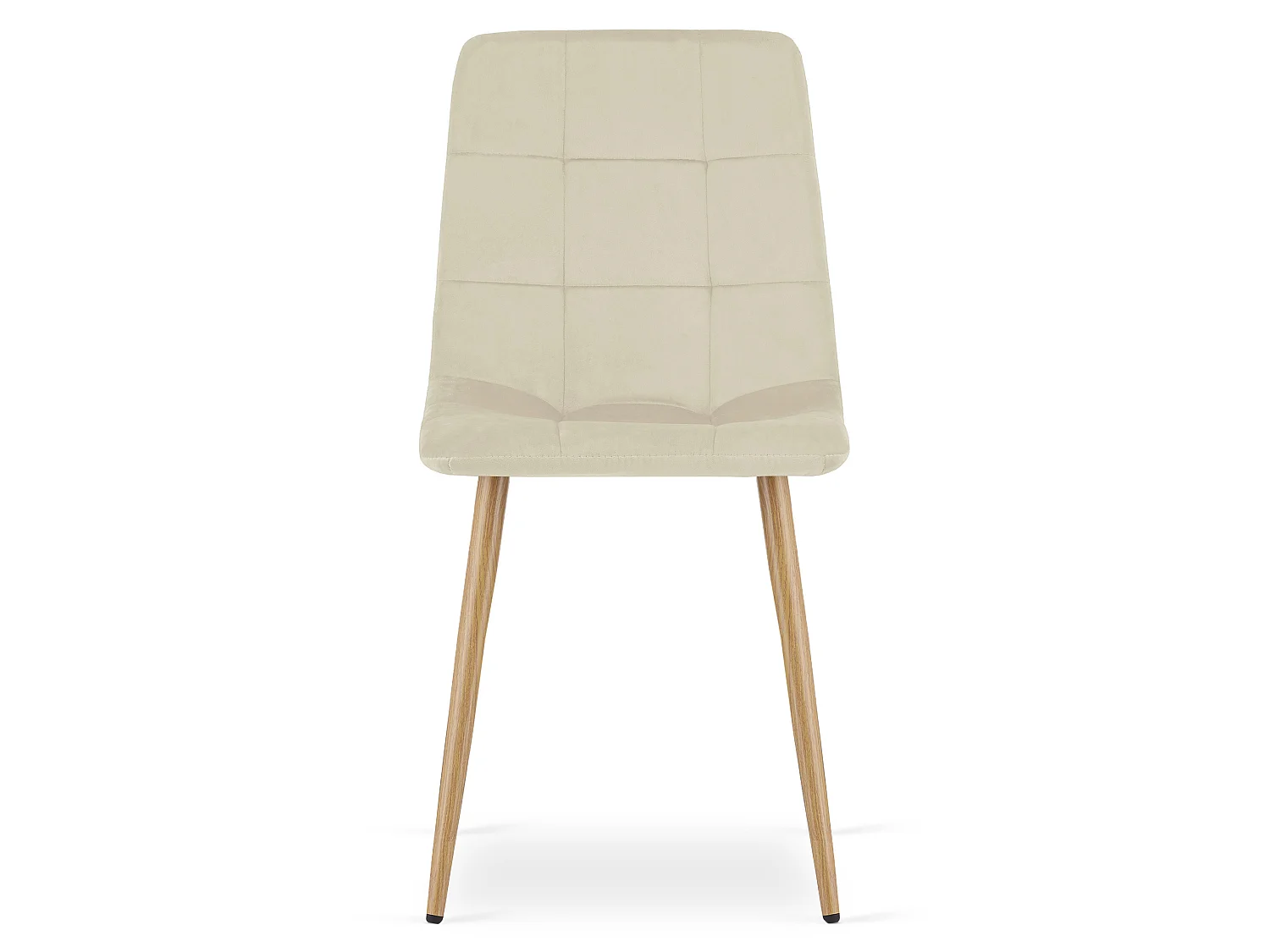 KARA Esszimmerstuhl ergonomisch Samt Metall hellbeige 87x44,5x50,5 cm